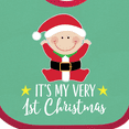 thumbnail image 3 of Inktastic Babys 1st Christmas Santa Claus Boys or Girls Baby Bib, 3 of 3