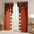 thumbnail image 2 of Erosebridal Kids Football Brown Ice Cream Drip Black Out Curtains,Ball Gamer Curtains Pack of 2 (42x63 Each) for Boys,Ultra Soft Home Decor, 2 of 6