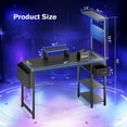 thumbnail image 2 of Upgo 47" Gaming Desk with Adjustable Storage Rack & LED Lights, Power Outlets for Adult and Teen,Blue border, 2 of 8