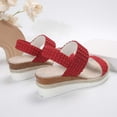 thumbnail image 5 of Agkizg Summer Women Sandals Thick Soles Slide Sandals Casual Slippers Open Toe Beach Sandals Comfortable Shoes Red, Size 6, 5 of 5