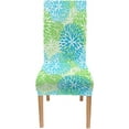 thumbnail image 3 of muroi Spring Dahlia Chair Cover Flowers Pattern Blue Green Washable Stretch Removable Chair Covers Set of 4 for Kitchen Dining Room Hotel, 3 of 6