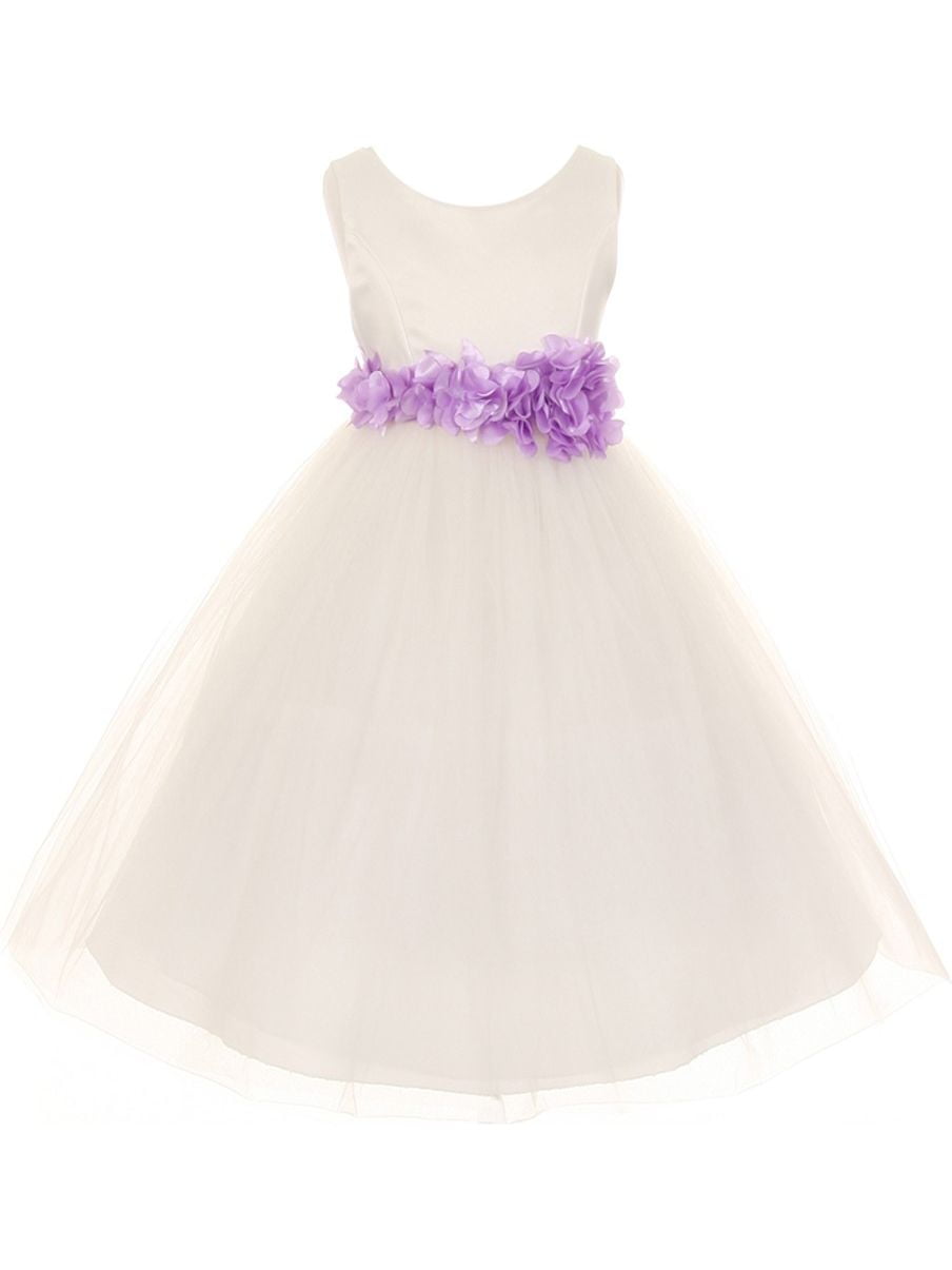 Ivory and lavender flower girl dress Clearance