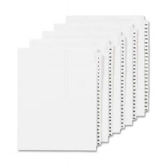 Numeric Divider, 31, Side Tab, 11 in. x 8.5 in., 25-PK, White