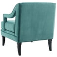 thumbnail image 4 of Armchair Accent Chair, Set of 2, Velvet, Teal Blue, Modern Contemporary Urban Design, Living Lounge Room Hotel Lobby Hospitality, 4 of 5