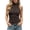a-470Brown136, variant on Womens Solid Color Sleeveless High Neck Halter Top With Slim Fit Ruched Stretchy For Night Out Events Everyday Casual Streetwear Leisure Top