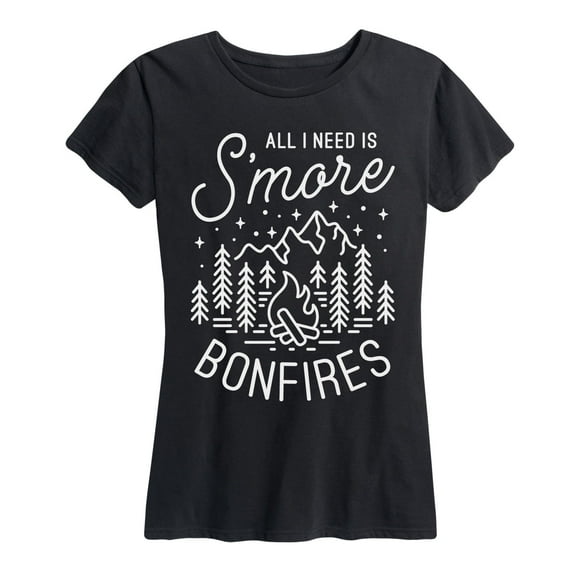 Instant Message - All I Need Is Smore Bonfires - Women's Short Sleeve Graphic T-Shirt