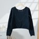 thumbnail image 2 of Camisetas para mujer,Suéter con capucha extragrande para mujer, blusa informal de manga larga, mezcla de poliéster suave, cuello redondo para usar en casa, sopatenor, 2 of 8