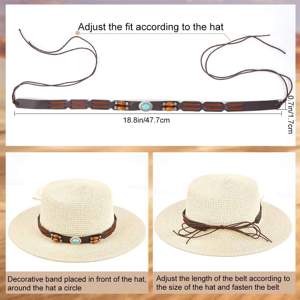 2598 Hat Bands For Cowboy Hats Western Accesories Men Hat Belt Band (hat Not Buffalo | Leather Hat Band – American Hat Makers main image 4