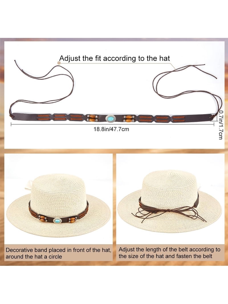 DIY Cowboy Western Hat Band Imitation Leather Braided Brown 