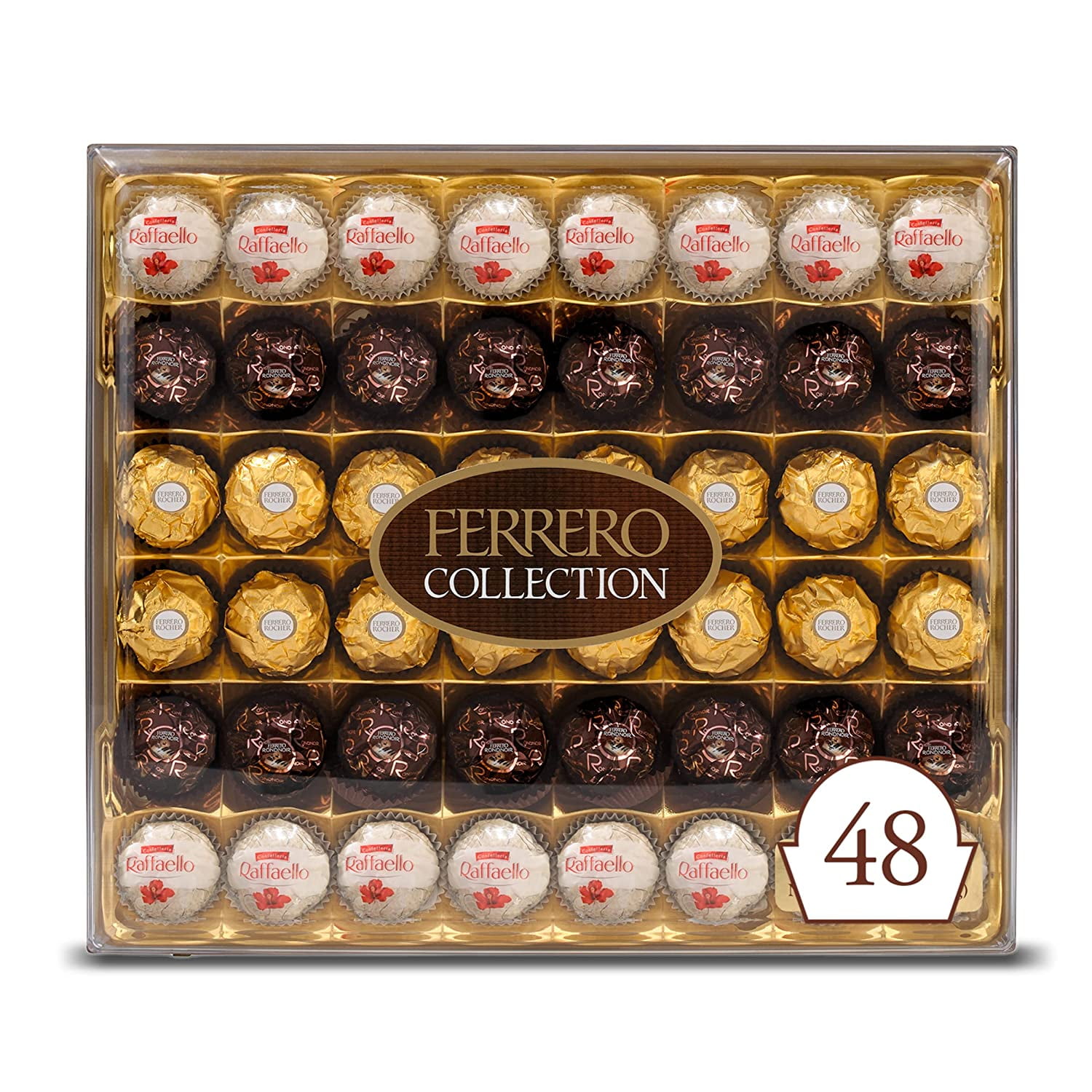 Ferrero Collection Premium Gourmet Assorted Hazelnut Milk Chocolate, Dark  Chocolate and Coconut, Great Holiday Gift Box, 18.2 oz, 48 Count -  Walmart.com