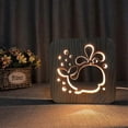 thumbnail image 5 of Wood Carving Cute Whale Table Lamp Bedside Lamp Hollow Carving Gift, 5 of 5
