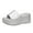 Silver, variant on Slippers for Women,Fashion Solid Color Platform Slippers Temperament Comfortable Breathable Shoes,Womens Slippers,White,6.5