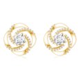 thumbnail image 2 of Rosec Jewels - Lab Created Diamond Stud Earrings - Swirl Earrings Ef-Vs Quality - Ready to Gift for Anniversary, 10K Yellow Gold, 2 of 6