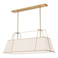 thumbnail image 1 of Dainolite Trapezoid 4-Light 400W Horizontal Fabric Chandelier in Cream/Gold, 1 of 2