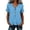 Blue, variant on Women's Button Up Ruffle Top Ladies Casual Notch Neck T Shirt Summer Short Sleeve Plain Loose Fit Solid Pullover Comfy Everyday Tee