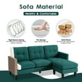 thumbnail image 5 of Convertible Sectional Sofa Couch, Modern L-Shaped Couch 3-Seat Sofa, Reversible Sectional, Dark Green, 5 of 6