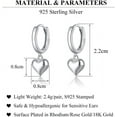 thumbnail image 6 of Solid 925 Sterling Silver 8MM Fat Heart Hoop Earrings for Women Teens Sweet Love Hoop Earrings Huggie, 6 of 11