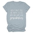 thumbnail image 2 of Gibobby Casual Playera de Manga Corta para Mujer Top moda para mujer, camisa con cuello redondo y estampado letras, camiseta informal manga corta con cuello redondo(Gris,CH), 2 of 5