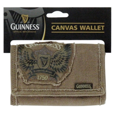 Guinness Canvas Wallet Featuring Wings Design Harp & 1759 Logo
