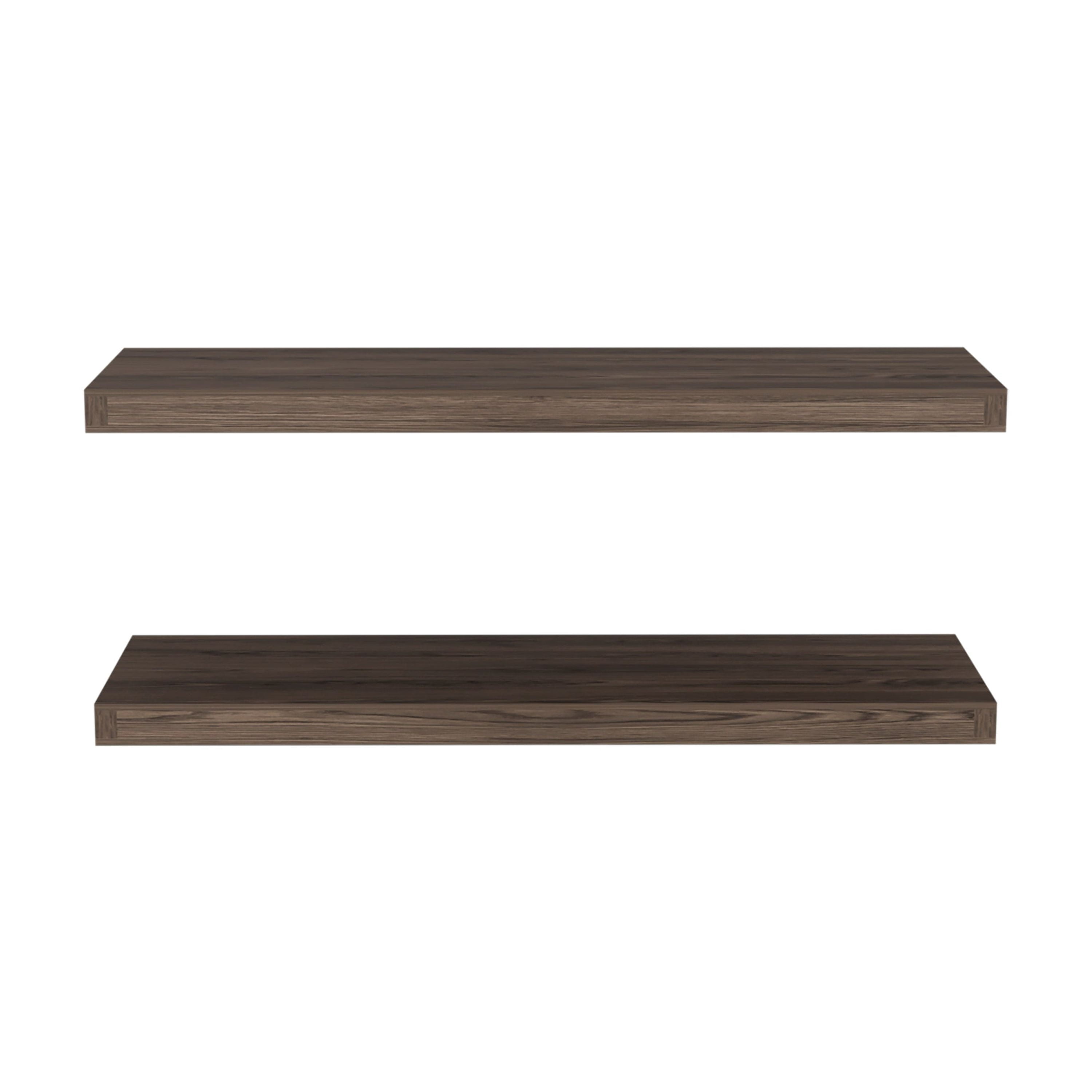 Ecco 31.5" Wide Floating Shelves  Set of 2 Engineered Wood Black