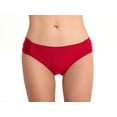 thumbnail image 2 of Women’s Side Shirred Bikini Bottom Solid Beach Classics Swim Bottom Mid Rise Bathing Suits, 2 of 5