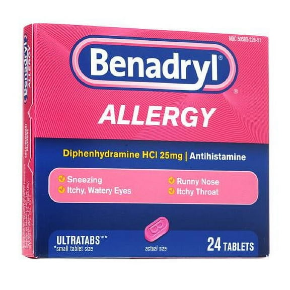 Benadryl Allergy Relief, Ultratab Tablets - 24 Ea, 6 Pack