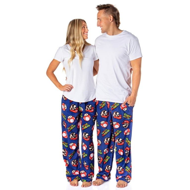 Nintendo Men s Super Mario And Mushroom Minky Plush Fleece Pajama