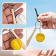 thumbnail image 3 of PinesC Mens Mens Backpack Keychain Softball Beads Keychain 6pcs Key Rings Baseball Key Holder Key Hanging Decor- Yellow and White Baseball Keychain Baseball Keychain Men Men, 3 of 5