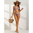 thumbnail image 5 of DARING DIVA Women's Tropical Print Halter Bikini Sets, 2 Pieces Swimwear XS Purple, 5 of 6