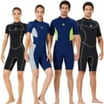 thumbnail image 3 of Combinaison de Plongée 3MM Résistante à l'Usure Manches Courtes Short Combinaison Longue Durée Sensation de Fraîcheur Accessoire de Surf Homme Marine 3TG, 3 of 7