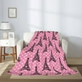thumbnail image 2 of Throw Blanket for Couch Sofa and Bed, polka dot Eiffel Tower Super Soft Cozy Plush Throw Blanket, Fuzzy Lightweight Warm Comfy Cute Flannel Blanket & Throws for All Season 50"x40", 2 of 5