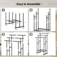 thumbnail image 7 of 3 Tier Standing Towel Rack, 40'' Tall Towel Drying Rack Outdoor, Freestanding Floor Towel Rack with Shelf, Pool Towel Blanket Stand, Metal Towel Racks for Bathroom freestanding, Matte Black, 7 of 7
