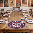 thumbnail image 6 of 4 Pcs 4th of July Patriotic Round Placemats,Independence Day Heat Resistant Vintage Gnome & Star Table Mats for Kitchen,Dining,Home Decor, 6 of 6