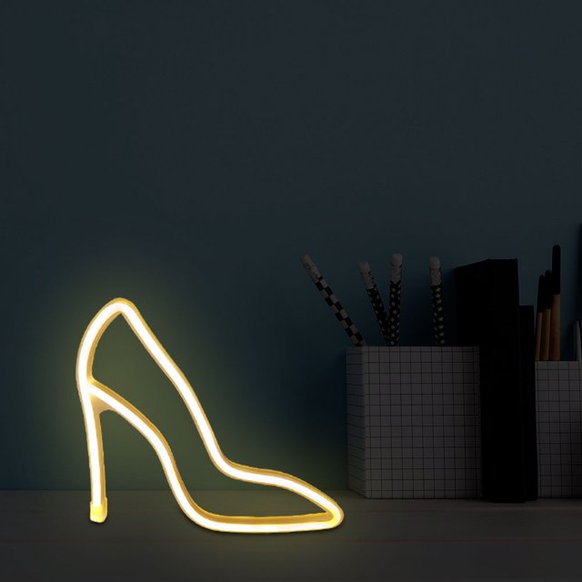 Lámpara Tacón alto LED Luz de neón Signo colorido Lámpara de noche Decoración del festival (Blanco) Ndcxsfigh Nuevos Originales