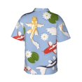 thumbnail image 3 of Daiia Colorful Koi Fish Hawaiian Shirt for Men Gentle Cotton Regular Short Sleeve Casual-3X-Large, 3 of 9