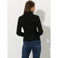 thumbnail image 4 of Chaqueta de gamuza sintética para mujer Abrigo corto de motociclista con cremallera Negro S, 4 of 6