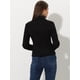 thumbnail image 4 of Chaqueta de gamuza sintética para mujer Abrigo corto de motociclista con cremallera Negro M, 4 of 6