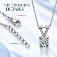 thumbnail image 5 of 14K White Gold Plated Solitaire CZ Pendant Necklace for Women, 5 of 7