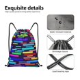 thumbnail image 5 of Drawstring Backpack, Men Ladies Waterproof Sports Backpack Gym Bag-Colorful Texture Art Pattern-Small Size, 5 of 8