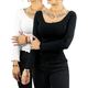thumbnail image 1 of Set De 2 Sueter De Mujer Manga Larga Sueteres Botón Sweater UNITALLA, 1 of 5