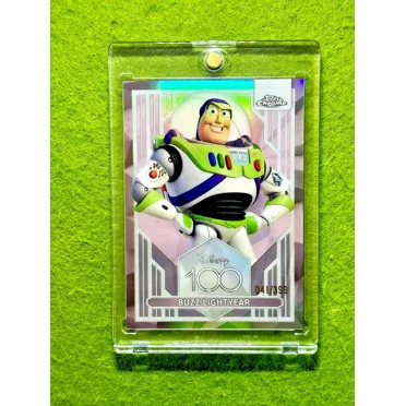 Buzz LightYear DISNEY 100 PINK REFRACTOR # /399 Toy Story CARD 2023 Topps Chrome