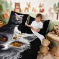 thumbnail image 4 of Erosebridal Fox Bed Sheets for Boys Girls, Golden Swirls Full Size Sheets, 4-Piece 1 Flat Sheet 1 Fitted Sheet and 2 Pillowcases, 4 of 6