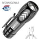 thumbnail image 4 of Linterna LED USB recargable - Mini linterna portátil de alto lumen | Uso en exteriores y en el hogar | Alcance de iluminación de 100 m | IP64 a prueba de agua | Construcción de aluminio ABS, 4 of 8