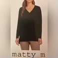 thumbnail image 4 of Matty M Women's V Neck Pullover Sweater with Side Slits (Black, Small), 4 of 4