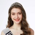 thumbnail image 4 of ensemble De Couronne De Ceinture D'tiquette D'anniversaire (argent), Ceinture Et Couronne De Fille D'anniversaire Tincelantes, Accessoires D'anniv, 4 of 5