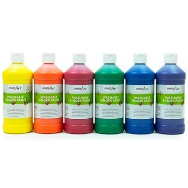 Handy Art 105-156 8 oz Acrylic Fluorescent Washable Finger Paint, Blue