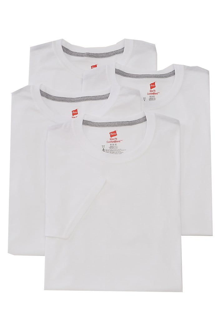 Hanes - Hanes CST14 ComfortBlend Slim Fit Crew T-Shirts - 4 Pack