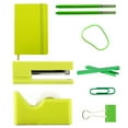 thumbnail image 2 of JAM Complete Desk Kit, Green, 8/Pack, Stapler, Tape Dispenser, Staples, Journal, Pens, Rubber Bands, Paper Clips & Binder Clips, 2 of 3