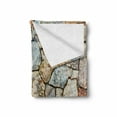 thumbnail image 2 of Cobblestone Soft Flannel Fleece Blanket, Realistic Illustration of Antique Style Rustic Natural Rubble Stone Wall Design, Cozy Plush for Indoor and Outdoor Use, 70" x 90", Multicolor, by Ambesonne, 2 of 6