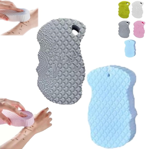 Magic Exfoliating Bath Sponge, Skin Friendly & Reusable, Super Soft Exfoliating Bath Sponge, Remover Dead Skin for All Skin Types, Multicolor(Gray Blue)